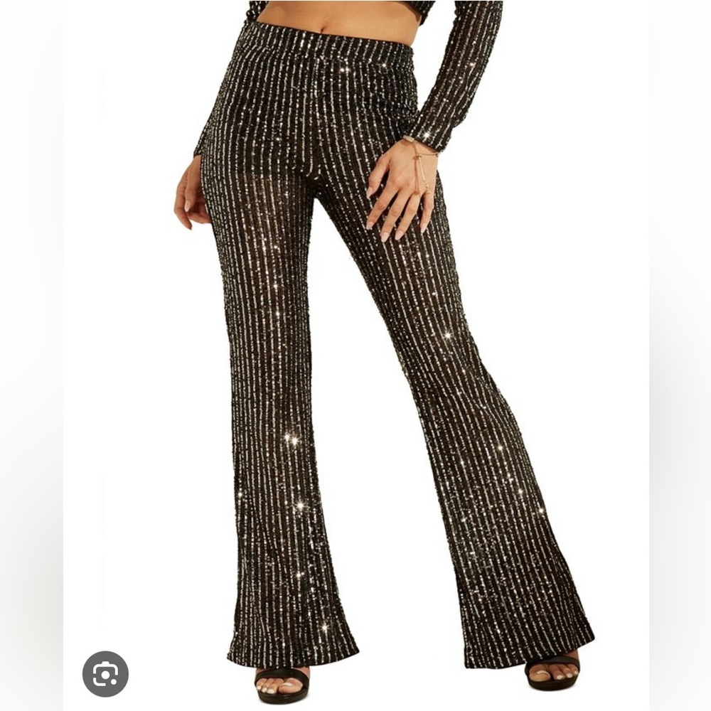 Guess Star Sequin Flared Pants